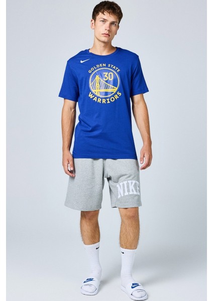 Basketball Nba Golden State Warriors T-Shirt Erkek Pamuklu Tişört Mavi indirimleri
