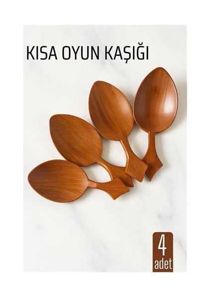 bulurum kısa oyun kaşığı halk oyunu kaşığı kına kaşığı kısa saplı zeybek oyun kaşığı 4 adet