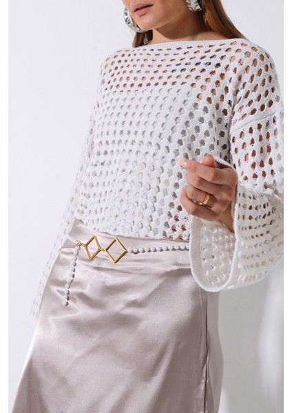 Pınkmark Kadın Gold Baklava Figürlü Inci Zincir Kemer PMKM25627