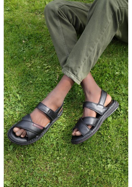 Hakiki Deri Erkek Klasik Sandalet 128MA216