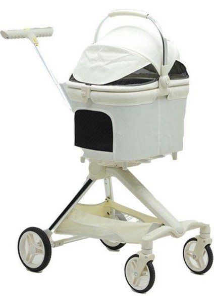 Katlanabilir Köpek Arabası Beyaz 66X52X110 cm