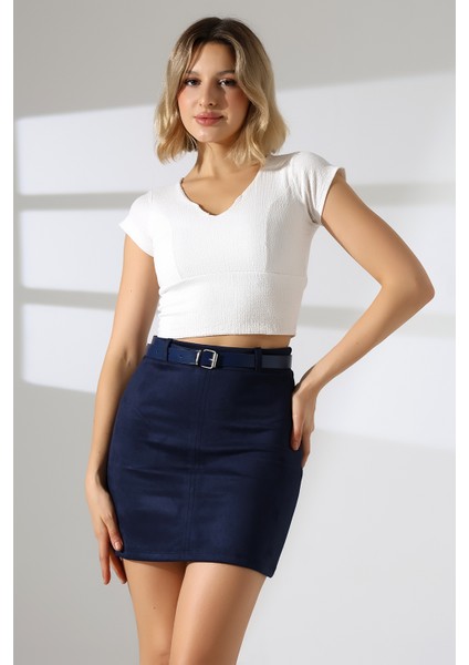 Mini Süet Etek Kemerli modelleri