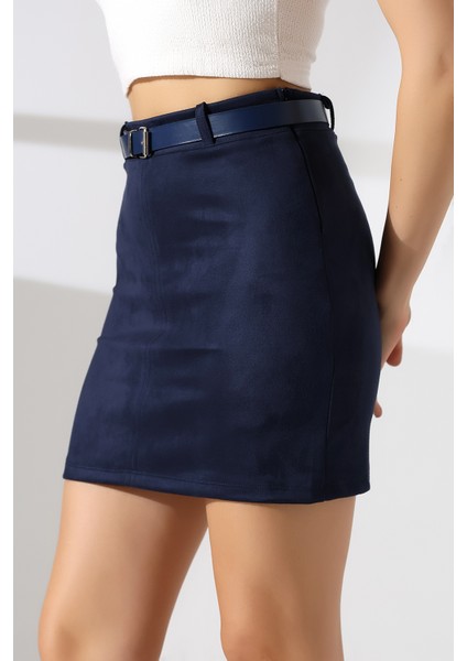 Mini Süet Etek Kemerli