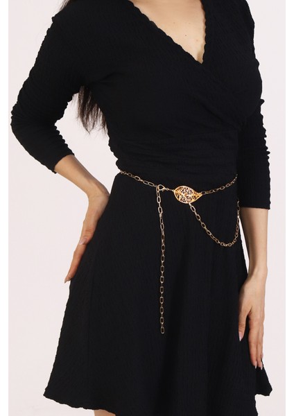 Pınkmark Kadın Gold Yaprak Figürlü Zincir Kemer PMKM25616