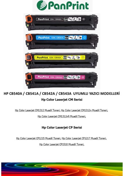 Hp Color Laserjet CP1514N Siyah-Mavi-Sarı-Kırmızı Takım Muadil Toneri fiyatları