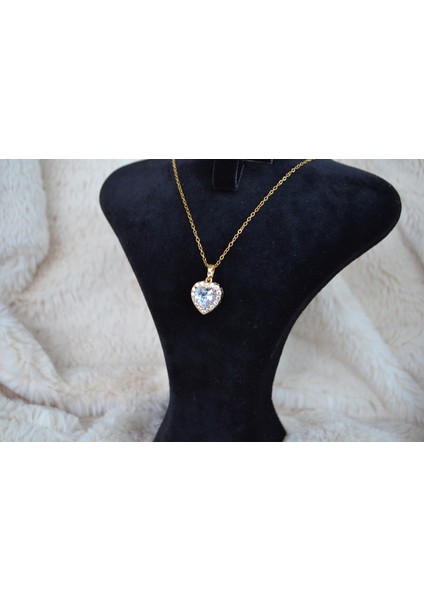 Şık Kalp Tasarım Çelik Kolye