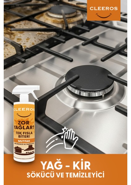 Fırın Ocak Ankastre Davlumbaz Yağ ve Leke Sökücü Sprey 500ML – Hızlı Etkili