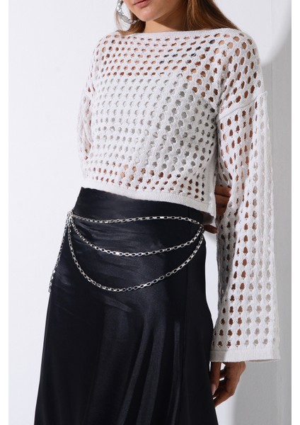 Pınkmark Kadın Gümüş 3 Zincirli Kemer PMKM25667