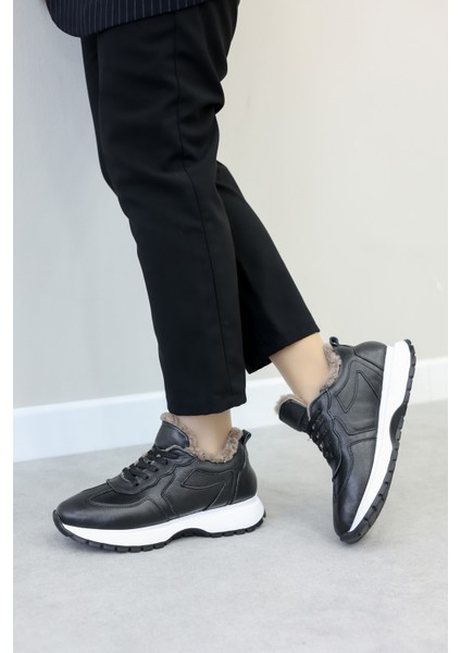 Hakiki Deri Kürklü Kadın Casual Ayakkabı 136KZA502-2