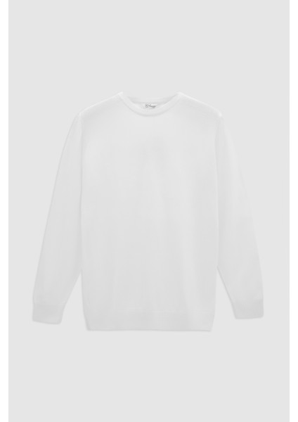 Ds Damat Regular Fit Ekru Düz Örgü Kazak