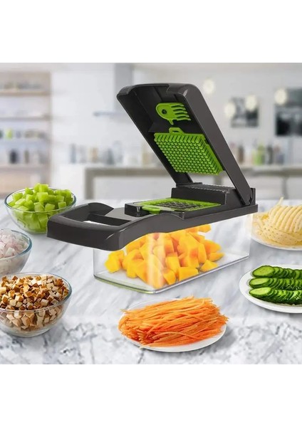 Soğan Doğrayıcı Seti, , Sağlam ve Dayanıklı Plastik,havuç, Sarımsak, Soğan, Otlar Için Çok Fonksiyonlu Dilimleyici/rende - Ev Için Yer Tasarrufu Slicer Sebze Doğrayıcı Sebze Dilimleyici 14 Pcs