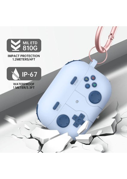 Apple Airpods Pro 3. Nesil (2025) Uyumlu Silikon Kılıf Anahtarlıklı Kılıf [gampad Tasarımı]