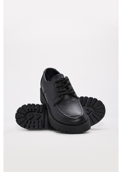 Hakiki Deri Siyah Kadın Casual Ayakkabı 581za2841