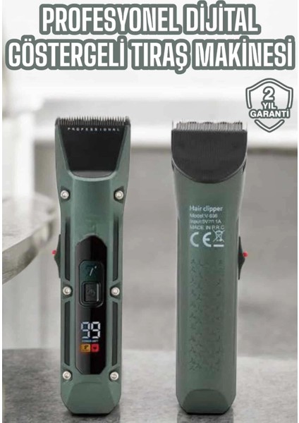 Tıraş Makinesi Dijital Göstergeli Turbo Motor Paslanmaz Çelik