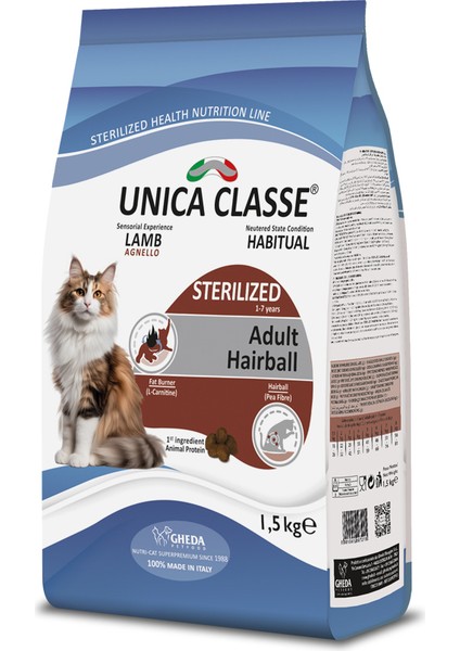 Adult Sterilized Hairball Kuzu Etli Kısırlaştırılmış Kedi Maması 1.5kg