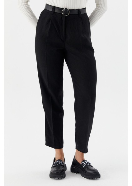 Kemerli Yüksek Bel Pantolon Sıyah fiyatları