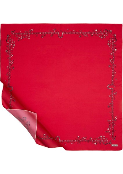 Ipekevi Tatlı Bahçe Tivil Ipek Eşarp Fuşya