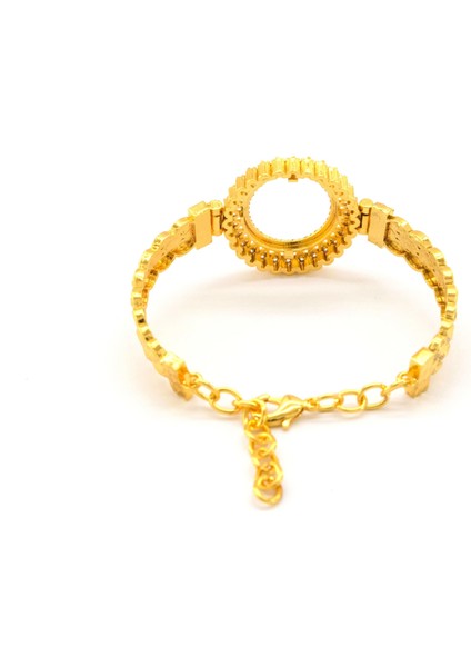 Çeyrek Altın Çerçeve Bileklik Çelik Altın Kaplama BLZ-643