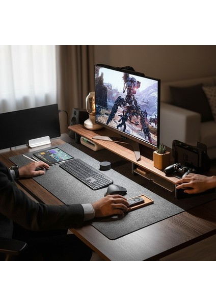 Mouse Pad Masa Koruyucu Büyük Keçe Oyuncu Matı 3mm Antrasit Renk indirimleri