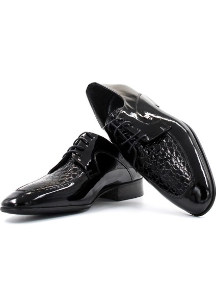 Hakiki Deri Rugan Bağcıklı Neolit Taban Erkek Klasik Ayakkabı 278ma2793