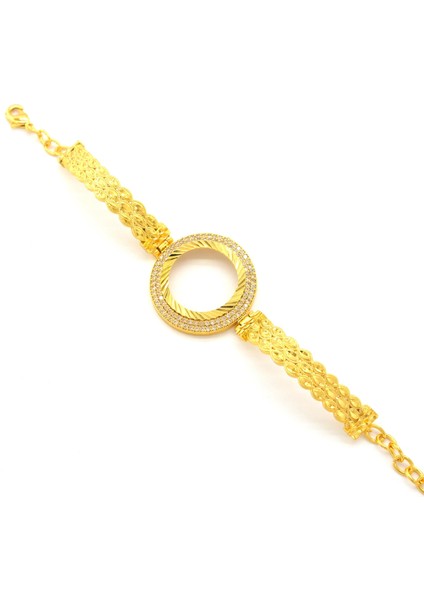 Yarım Altın Çerçeve Bileklik Çelik Altın Kaplama BLZ-621