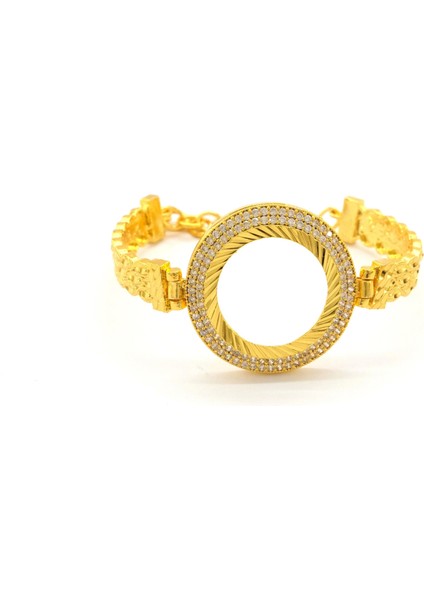 Yarım Altın Çerçeve Bileklik Çelik Altın Kaplama BLZ-621