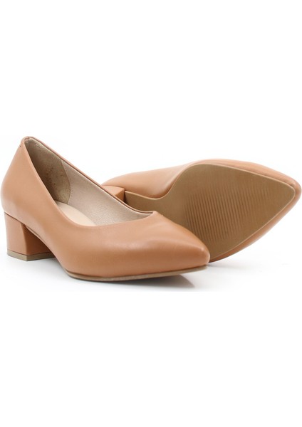 Hakiki Deri Kadın Kalın Topuklu Ayakkabı 792ZA051-801