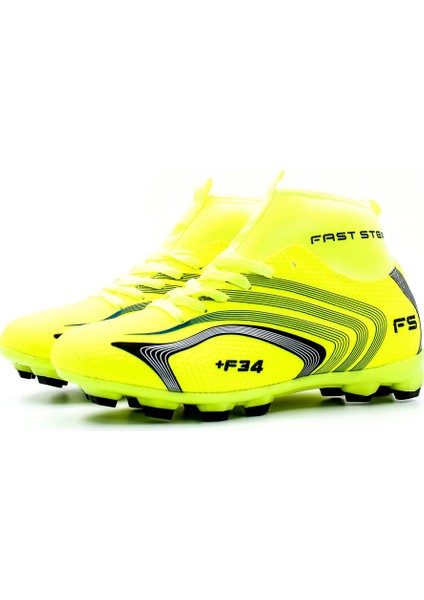 Fosfor Sarı Bilekli Boğazlı Çoraplı Krampon Halı Saha Futbol Spor Ayakkabı 930xa034k