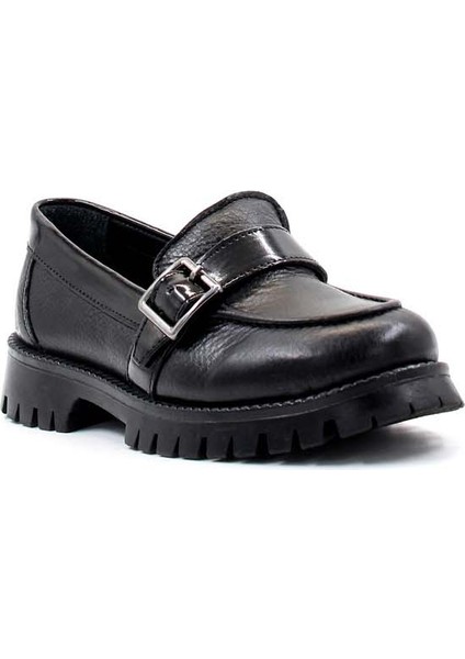 Kız Çocuk Hakiki Deri Casual Ayakkabı Kısa Topuklu Termo Tabanlı