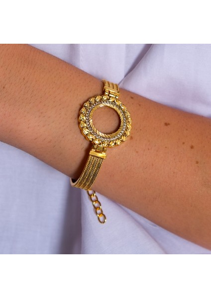 Çeyrek Altın Çerçeve Bileklik Çelik Altın Kaplama Trabzon Model-BLZ-636