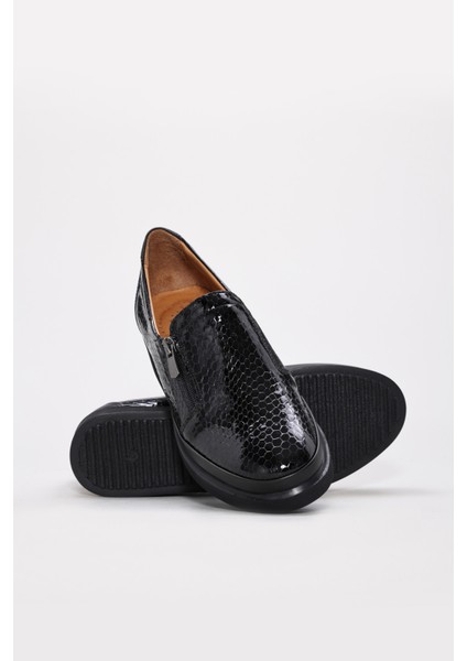 Kadın Hakiki Deri Günlük Rahat Yumuşak Taban Kroko Casual Ayakkabı 411za717