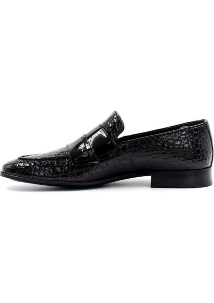 Hakiki Deri Kroko Basıklı Eva Taban Erkek Günlük Klasik Ayakkabı 278ma2520