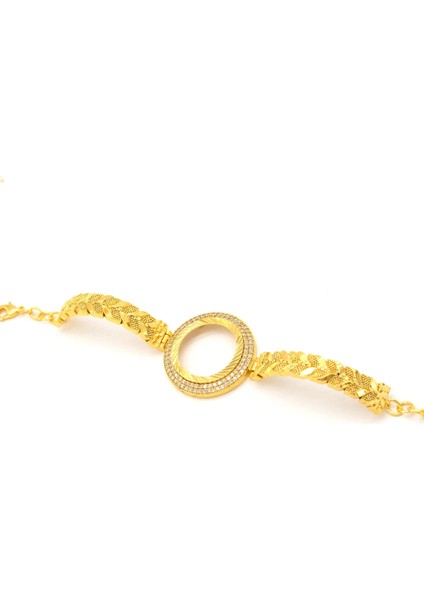 Yarım Altın Çerçeve Bileklik Çelik Altın Kaplama Arpa MODEL-BLZ-622