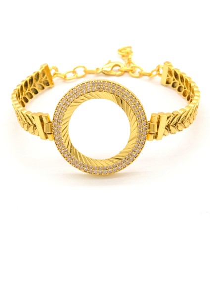 Yarım Altın Çerçeve Bileklik Çelik Altın Kaplama Arpa MODEL-BLZ-622