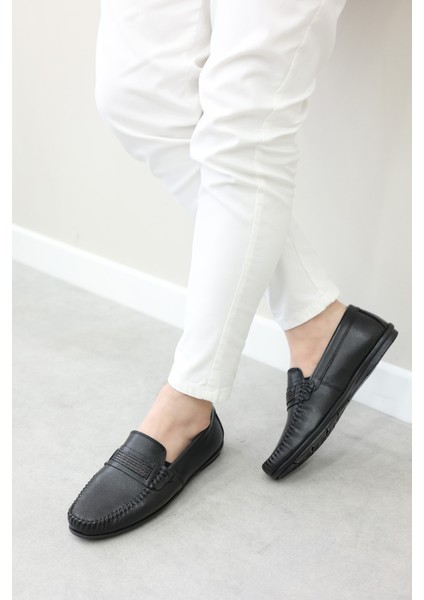 Hakiki Deri Siyah Erkek Casual Ayakkabı 585ma204