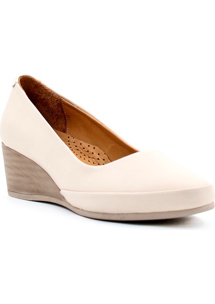 Deri Kadın Dolgu Topuk Ayakkabı 411ZA291