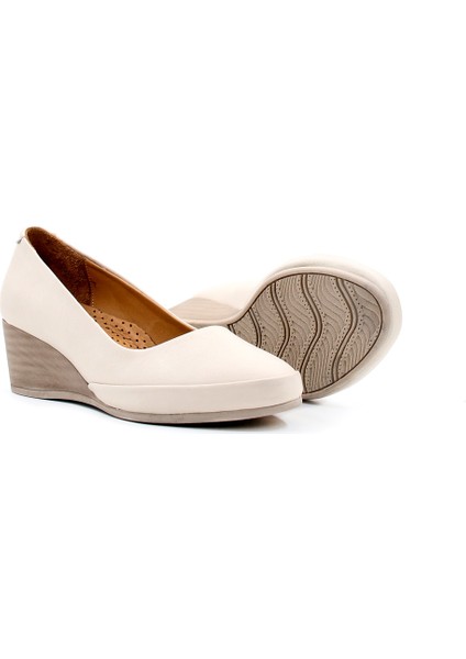 Deri Kadın Dolgu Topuk Ayakkabı 411ZA291