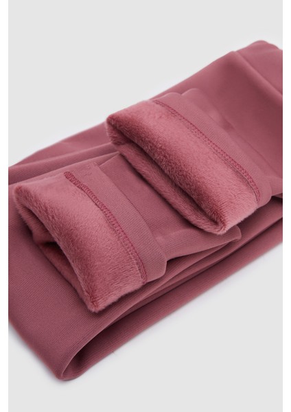 Koyu Pudra Kız Çocuk Içi Peluş Extra Kalın Kışlık Tayt modelleri