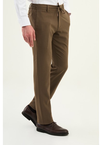 Düz Slim Fit Ipli Beli Lastikli Erkek Pantolon modelleri