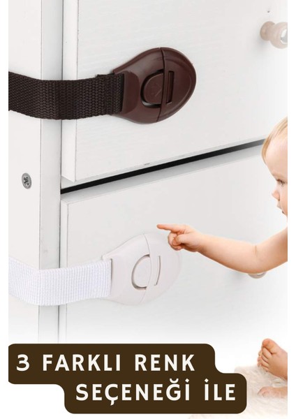 10 Adet Siyah Bebek Çocuk Güvenlik Dolap ve Çekmece Kilidi
