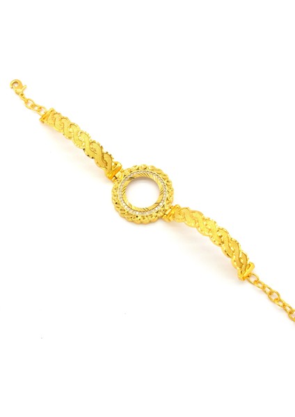 Çeyrek Altın Çerçeve Bileklik Çelik Altın Kaplama Örgü Model-BLZ-635