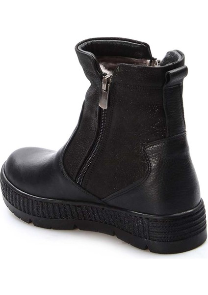 Hakiki Deri Kürklü Siyah Unisex Çocuk Klasik Bot 769kxa125