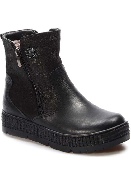 Hakiki Deri Kürklü Siyah Unisex Çocuk Klasik Bot 769kxa125