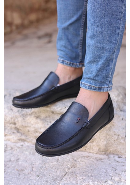 Hakiki Deri Ortopedik Siyah Erkek Casual Ayakkabı 815ma1502
