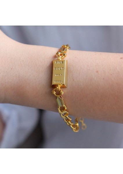 İmitasyon Altın Kaplama Figaro Desenli Külçe Bileklik BLK-1157 fiyatları