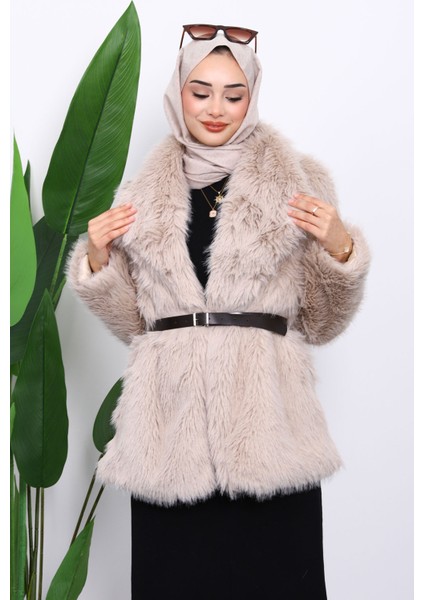 Taş Kemerli Kısa Kürk Kaban fırsatları