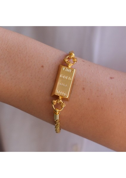 İmitasyon Altın Kaplama Burgu Desenli Külçe Bileklik BLK-1155 fiyatları