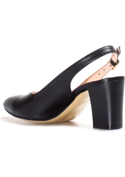Deri Kadın Kalın Topuklu Ayakkabı 064ZA359