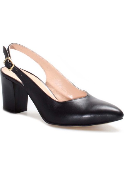 Deri Kadın Kalın Topuklu Ayakkabı 064ZA359