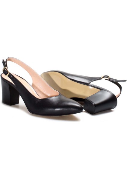 Deri Kadın Kalın Topuklu Ayakkabı 064ZA359